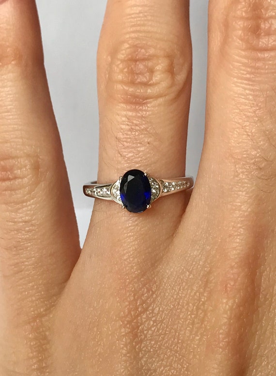 Sapphire Engagement Ring // Solid Sterling Silver… - image 8