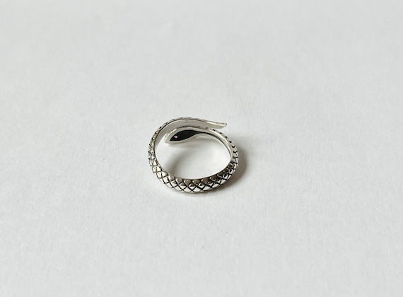 Ruby Eyes Snake Ring // Solid Sterling Silver. Bo… - image 6