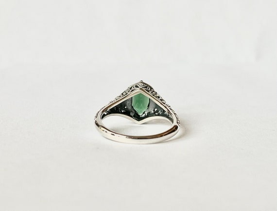 Vintage Maruiqse Emerald Ring // Solid Sterling S… - image 6