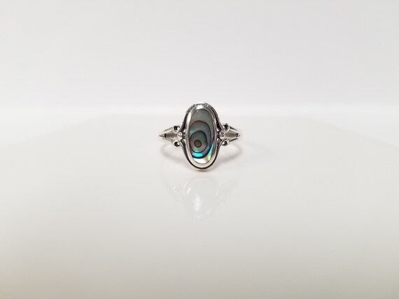 Abalone Sterling Silver Ring // Solid 925 Sterlin… - image 3