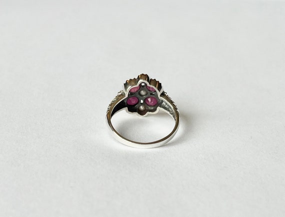 Ruby Pearl Ring // Solid Sterling Silver. Antique… - image 6