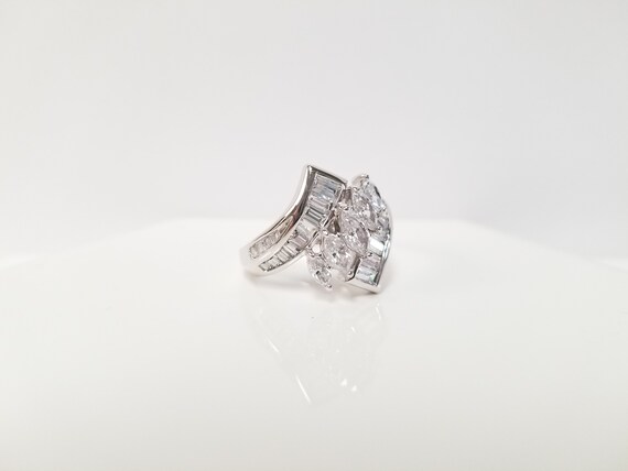 Antique Marquise Cluster Ring // Solid 925 Sterin… - image 3