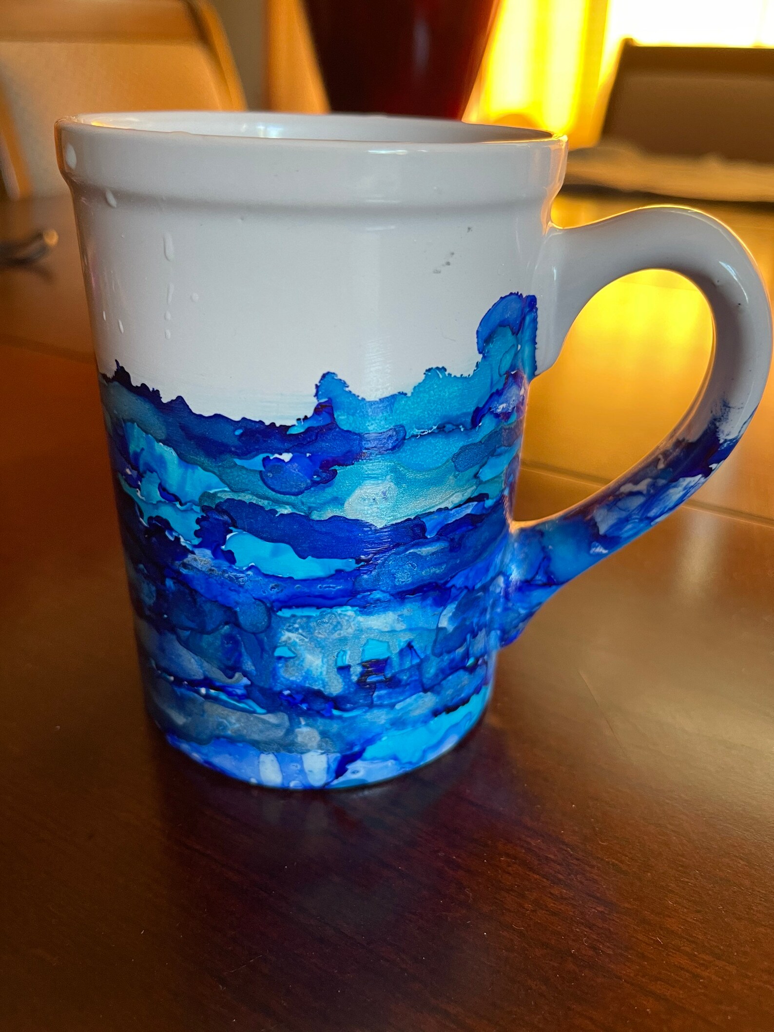 Alcohol Ink Mug / Hand Painted Mug / 16 Oz. Ceramic Mug Etsy