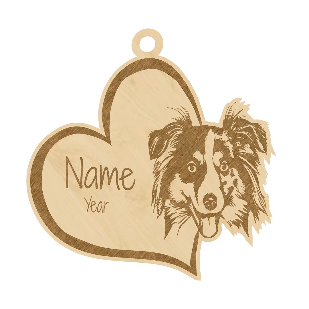 Personalized Australian Shepherd Ornament: Engraved Cherry Wood Aussie ...