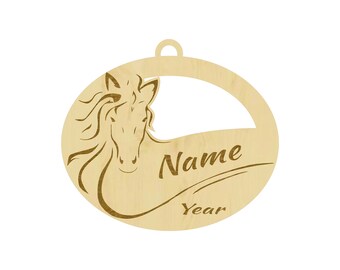 Horse Personalized Ornament | Horse Gift, Cowboy Gift, Gift for Men and Women, Customizable Horse Decoration, Animal Decoration