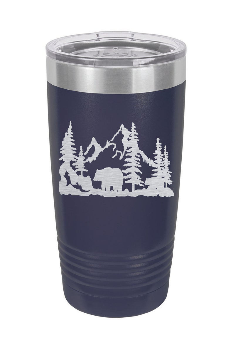 Bear Travel Tumbler Personalized Bear, Bears, Bear Insulated Mug, Bear Insulated Tumbler Custom, Bear Hunting, Bear Hunter, Bear Gift, Blue