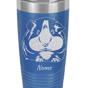 Guinea Pig Personalized Tumbler Guinea Pig Gift, 20oz Travel Tumbler, Customizable Metal Cup, Animal Gift, Engraved Pet Cup, Insulated Royal Blue