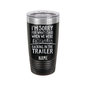 20oz Double Walled Tumbler, Trailer Camping, Personalized Engraving Included