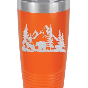 Bear Travel Tumbler Personalized Bear, Bears, Bear Insulated Mug, Bear Insulated Tumbler Custom, Bear Hunting, Bear Hunter, Bear Gift, Orange