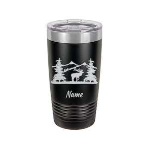 Elk Personalized Tumbler | Wildlife Gift, Customizable 20oz Cup, Engraved Coffee Tumbler, Elk Accessory, Insulated Tumbler, Animal Bottle