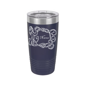 Personalized Octopus Travel Tumbler: Engraved Sea Life Gift