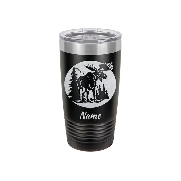 20oz Tumbler Mug, Moose Moonglow, Personalization Included