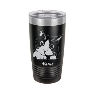 Cat Tumbler Personalized | Cat Lover Travel Tumbler, Kitty Gift, Cat Lady Gift, Personalized Cat gift for her, Personalized Cat gift for Him