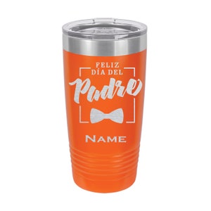 TERMO PAPA 30oz Stainless Tumbler Coffe Mug Father's Day Gift Custom Cup  Termo Dia Del Padre Silver and White Permanent Ink. 