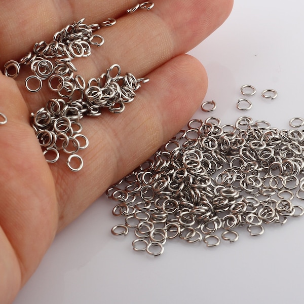 22 ga 4mm jump rings 100 pcs, silver plated jump rings , open jump rings, high Quality , SLVR-73