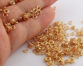 4 mm jump rings 100 pcs , gold plated jump rings , open jump rings, high Quality-GLD-107