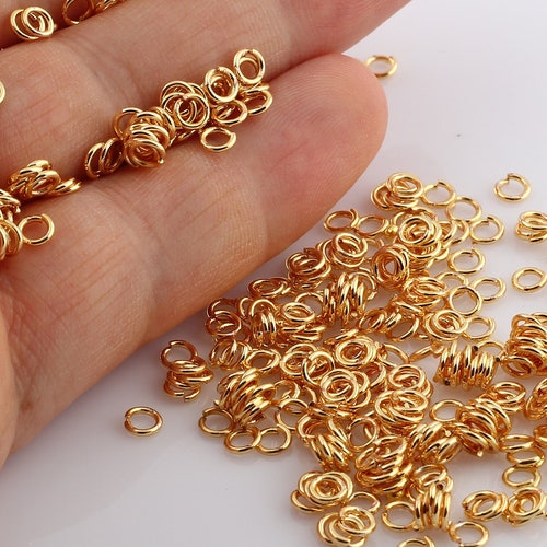 100 Pcs 3mm Jump Rings Tiny Jump Ring Connectors Gold Etsy