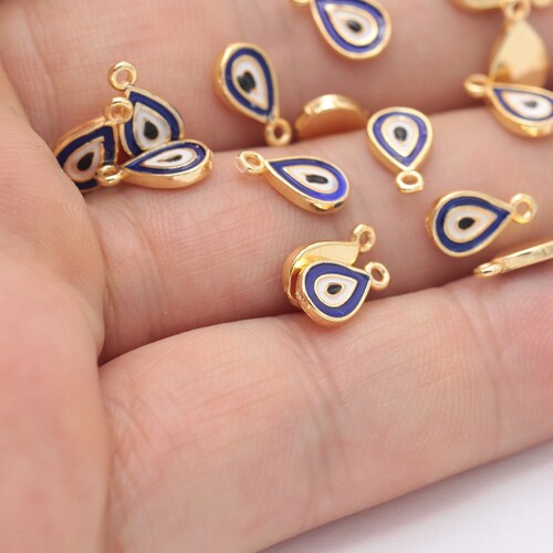 24k Shiny Gold Plated Evil Eye Evil Eye Pendant With Etsy