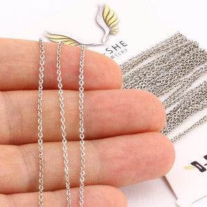 1.30x1.60 mm , Silver Plated Brass Cable Chains, Silver Plated Chains, Soldered Chains, Necklace Chain