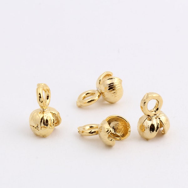 10 Pcs Cord Ends , 24k Shiny Gold Plated Gold Crimp Ends, Cord Ends, Crimp,Gold Plated Connector,Ball Chain Connector,Chain Crimps, GLD-1223