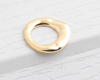 2 unids 24k shiny oro plateado círculo de círculo, círculos simples, aros chapados en oro, círculo , colgante de Bract, conectores ( 20 mm ) GLD-215