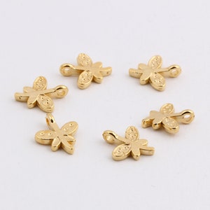 Gouden vlinder bedels, 10 stuks vlinder, 24k vergulde vlinder bedels, vergulde bedeltjes, vergulde bevindingen, 9x10mm GLD-142
