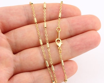 Cadena de collar ready-16"-17"-18"-20"-22"-25" 24k Gold Plated Gold Plated Bar Chains ,3x5mm Cadenas soldadas, Cadenas de cable, Cadenas de pies