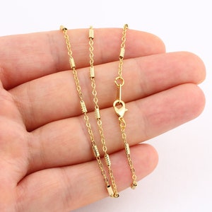 Clearance Pricing BLOWOUT 17 inch Unique Necklace, 24K Gold Plated Finished  Chain For Jewelry Making, Dainty 2mm Unique Necklace w/Spring Ring, CN-332
