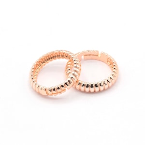 Rose Gold Plated adjustable ring, Croissant Signet Ring in Rose Gold, Minimalist Dome Ring , Chunky Ring , Twist Ring ( 18-19mm ) DSR-69