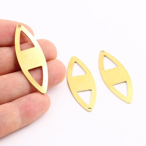 Raw Brass Marquise , Raw Brass Pendant , 1 Hole Brass Charms , 10 Pcs Raw Brass Marquise , 16x45 mm - DS-RW-305