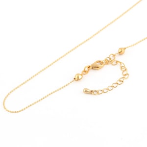 Daınty Necklace Chain, 24k Gold Plated Shiny Gold Plated Ball Chains, 0,80mm Soldered Chains, Cable Chains, Ball Chains, 18&#39;&#39;+ 5 cm extender
