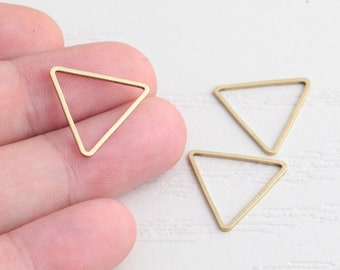 12 Pcs Raw Brass Triangle Charms (17mm) Connector - Triangle Pendant, Triangle Findings,DS-RW-322