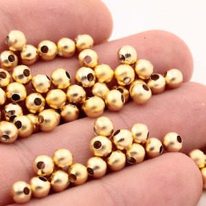 25 Pcs Matt Gold Ball,Spacer Beads,Hollow Beads,Tiny Spacer Beads,Bracelet Beads,Round Beads,Matt Gold Findings 5mm MTGLD-62