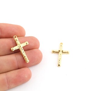 19x31mm 24k Shiny Gold Plated Cross Charm,Cross Necklace,Gold Plated Jesus Pendant,Cross Findings,Religious Themed,Religious Symbol,GLD-1012