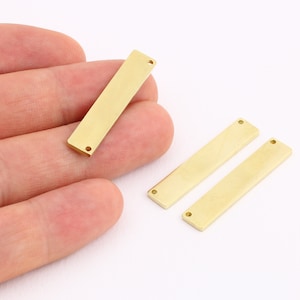 1 Pcs Raw Brass Personalized Stamping Blank Bar,Jewelry Supply, Craft Supplies, Necklace  Pendant ,Polished  , 7x34 mm,DS-RW-211