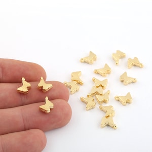 1 Pcs 7x10mm 24k Shiny Gold Plated Butterfly Charms, Butterfly Pendant, Butterfly Necklace,Mini Butterfly Charms ,Animal Charms, GLD-892