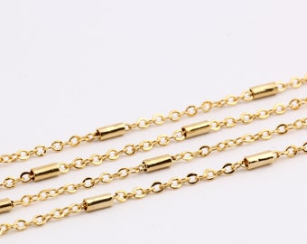 3,3 Feet 24k Gold Plated Bar Chains ,Soldered Chain, Bulk Chain , Foot Chains GZ-26
