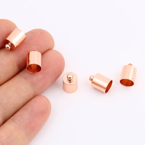 İnner 7mm Rose Gold Plated End Cap ,Hole Inner 7mm, Huge end caps,Solid Brass End Cap, Cones,Huge End Caps, Rose Gold Plated RSGLD-428