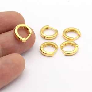12mm 1 Pair 24k Shiny Gold Leverback Earrings, Plain Leverback Findings, Gold Leverback, Earring Hoops, Gold Plated Earrings  EAR-250