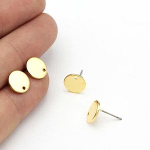 2 Pcs 10mm 24k gold Plated Earring  , Circle earrings,  Ear , Circle Earrings, Personalized Earrings-  EAR-156