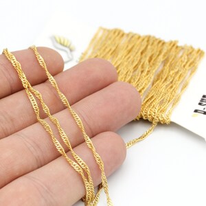 1,5x2mm 24k Matt Gold Plated Curb Chains , Soldered Chains , Cable Chains MZ-5