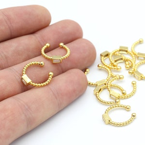 1 Pcs Gold Ear Cuff, 24k Shiny Gold Ball Ear Cuff, Cartilage Ear Cuff, Zircon Ear Cuff, Thick Ear Cuff, Cartilage Earrings ( 16mm ) EAR-142