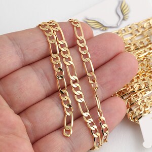 3,3 Feet 5x12mm  24k Shiny Gold Plated Faceted Chain , Curb Chain, Faceted Curb Chain, Gold Plated Chain, Strong Chains ,Chain GZ-57
