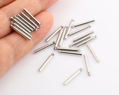 12 Pcs Silver Plated bars, 2x16mm, long round Bar, Long Bar , Pendant Bar , Connectors SLVR-16