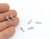 1 Pcs 5x12mm Silver Plated Key Pendant , Zircon Charms , Cz Jewelry , Key Zircon Charms , Zircon Pendant ZRK-444