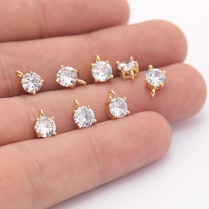 1 Pcs gold Plated Cz Pendant, Cubic zirconia pendants, crystal pendant, 6x9mm ZRK-204