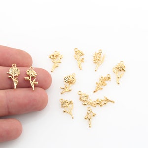 Gold Birth Flower Charm
