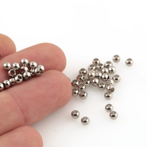 10 Pcs 4mm Rhodium Plated Round Spacer Beads, Flat Round Beads, Stamping tag , Barrel , Spacer Beads, Brass Beads, Round, SLVR-561