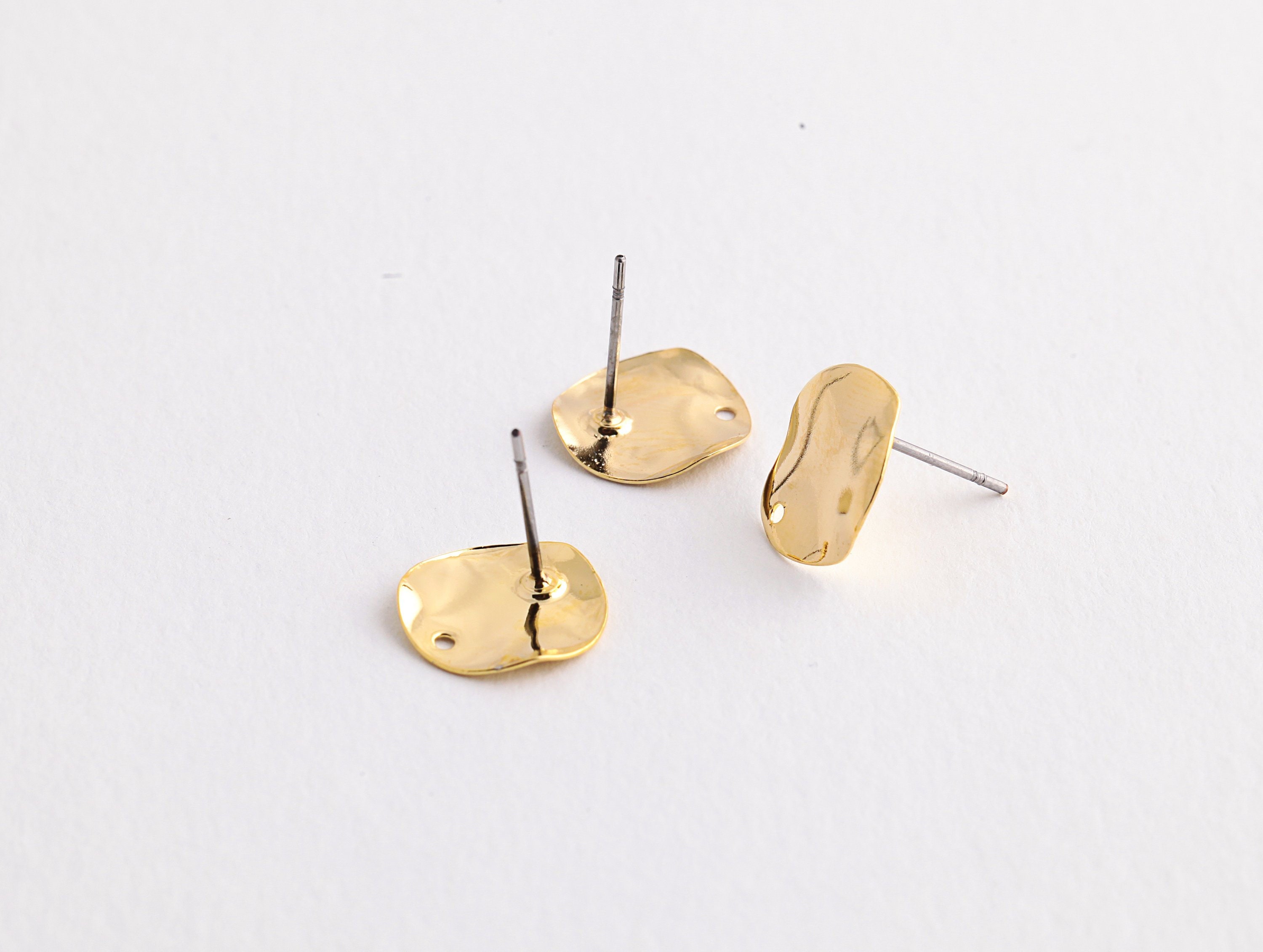 2 Pc 12mm oro oro orecchino placcato , Orecchini Circolo, Orecchio , Orecchini cerchio EAR-24