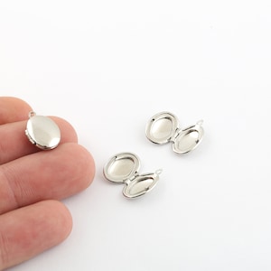 1 Pcs 16x25mm Rhodium Plated Drop Locket Charms, Picture Cover,Personalized Necklace ,Gift For Her Charms, Rhodium Plated Findings, SLVR-347
